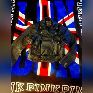 Victorias Secret faux leather moto jacket M